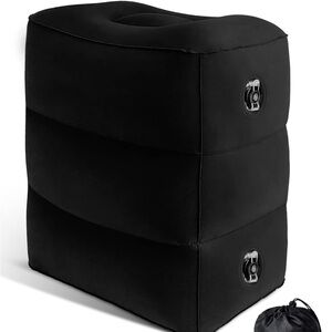 Black Inflatable Travel Footrest